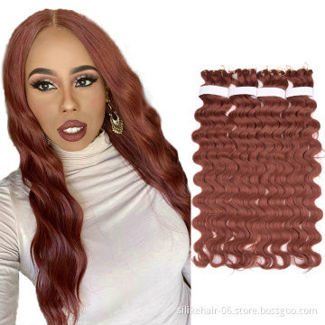 New Style Pre Feathered Hybrid Long Brown Blonde Red Water Wave Braids Synthetic Hair Extensions Body Wave Crochet Braiding
